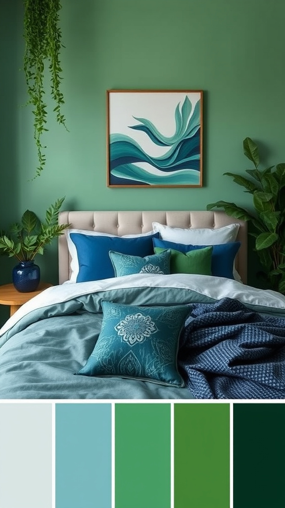 17. Sapphire and Greenery Mix