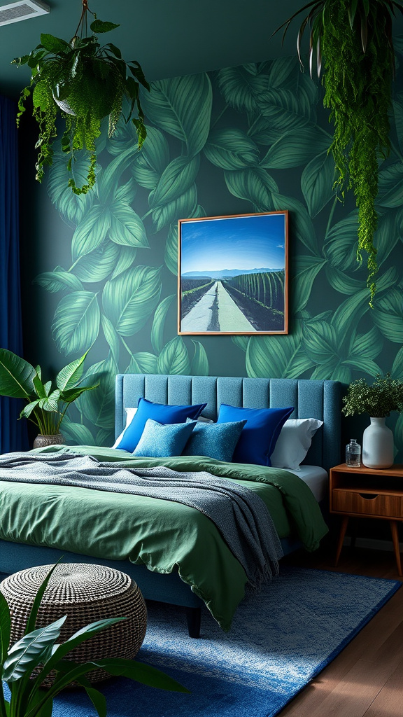 20. Bold Blues in Verdant Spaces