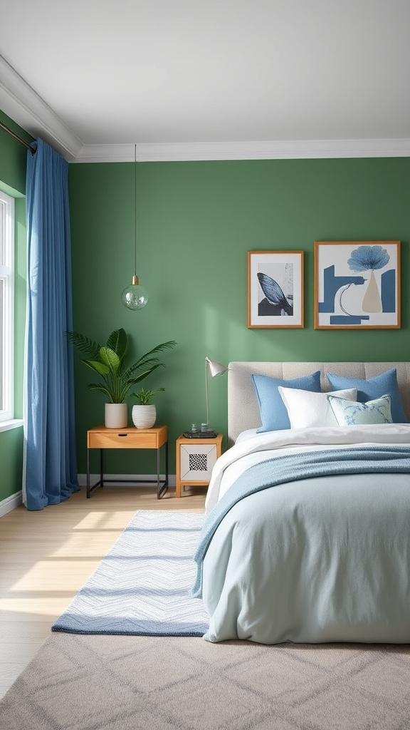 24. Chic Green with Blue Notes