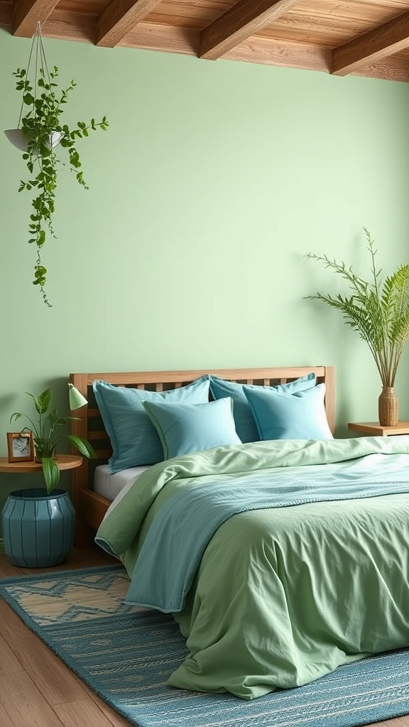 25. Rustic Greens, Blue Nuances