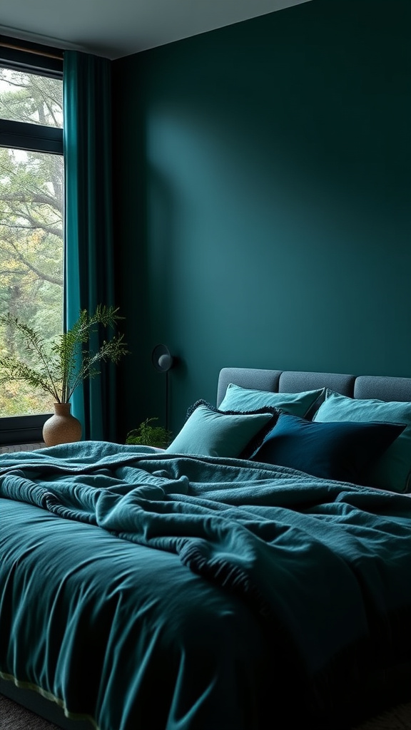 4. Blue Highlights in Forest Green