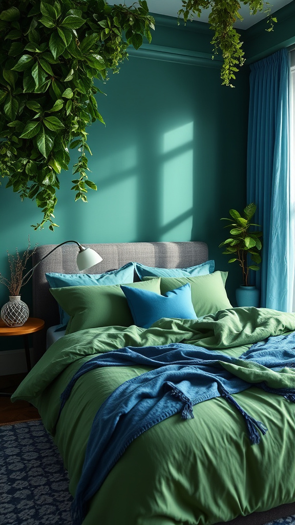 6. Verdant Dreams with Blue Hues