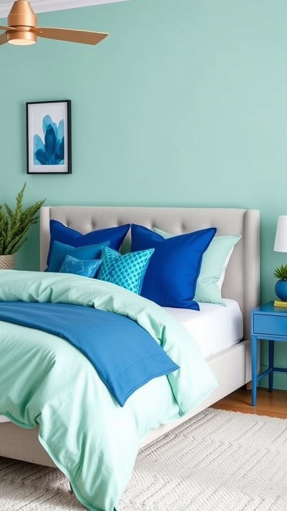 7. Fresh Mint and Bold Blue Pops
