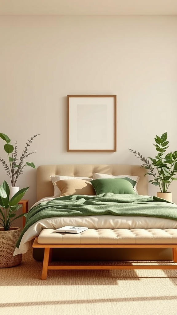 16. Relaxing Retreat: Warm Green Beige