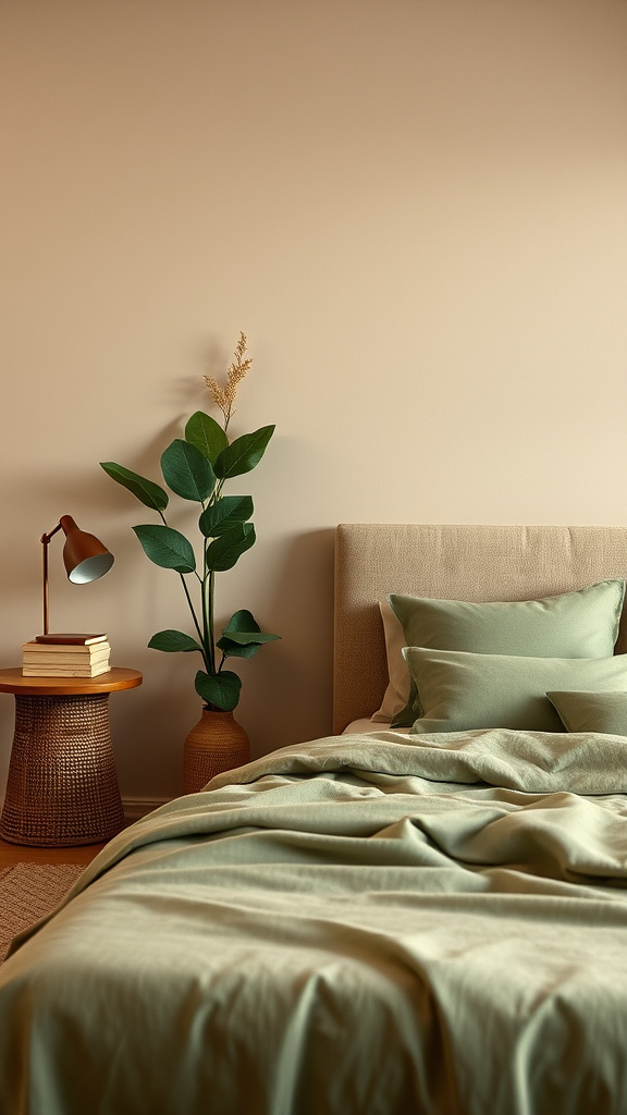 4. Rustic Chic: Beige and Green Delight