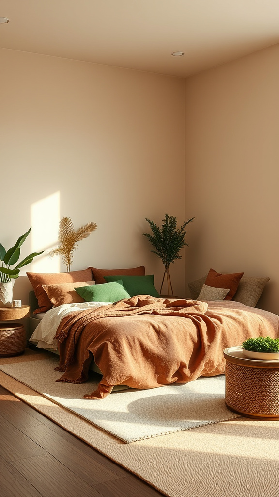 6. Warm and Inviting: Beige Brown Green Fusion