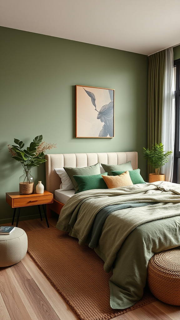 9. Warm Earth Tones: Green Brown Fusion