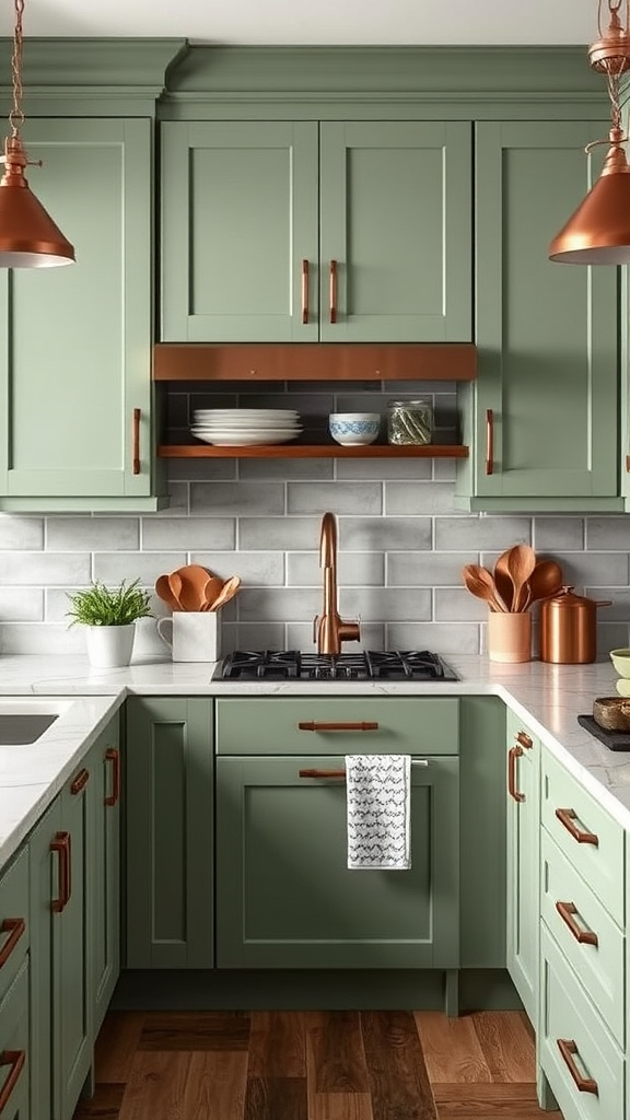 21. Sage Green and Copper Details