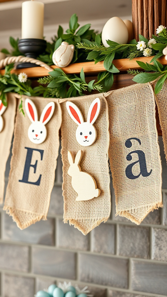 10. Rustic Burlap Bunny Banners
