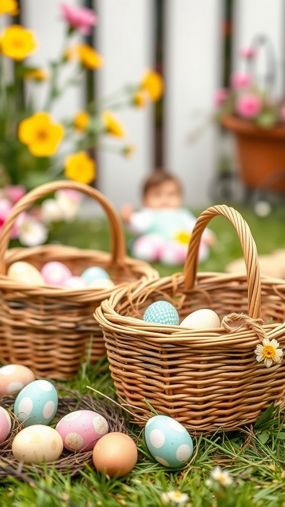 13. Old-Fashioned Egg Hunts Setup
