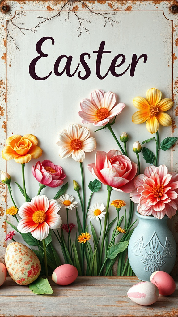 14. Whimsical Floral Tin Signs