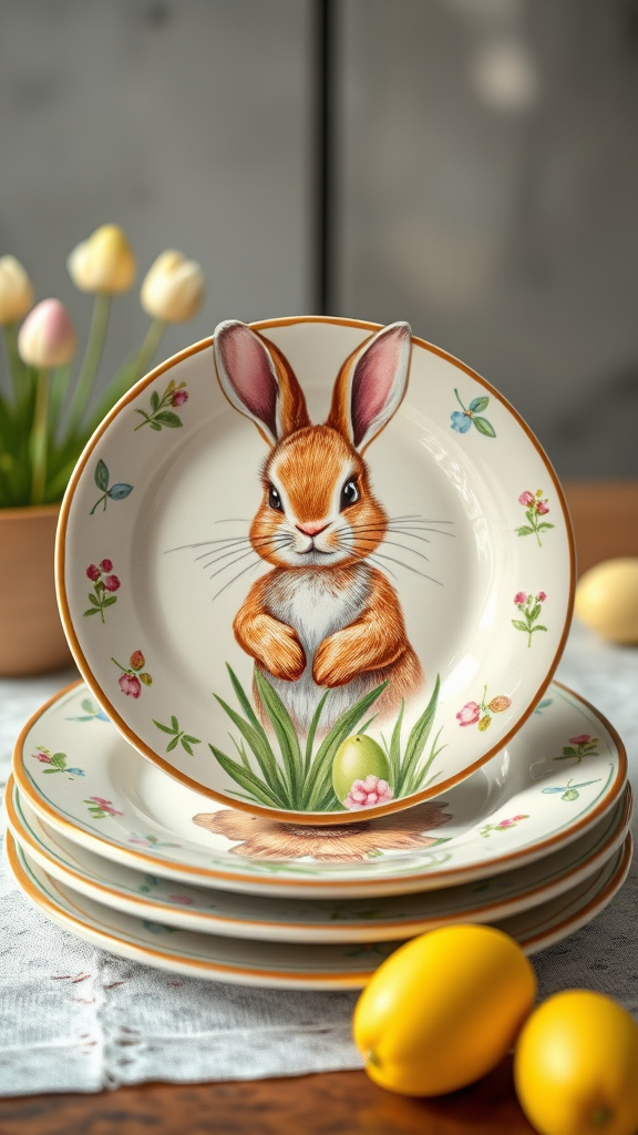 18. Delightful Vintage Bunny Plates
