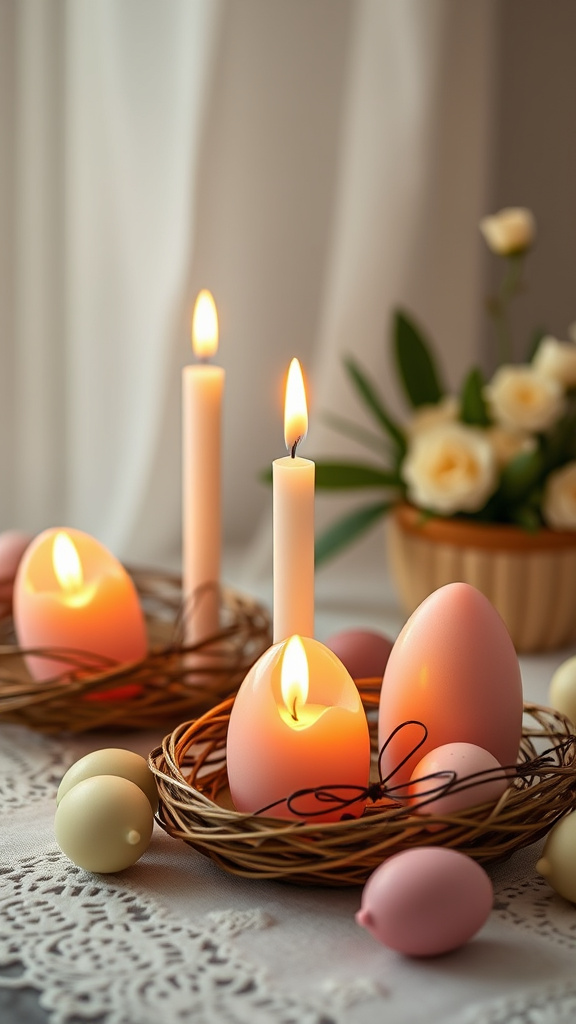19. 1930s Pastel Egg Candles