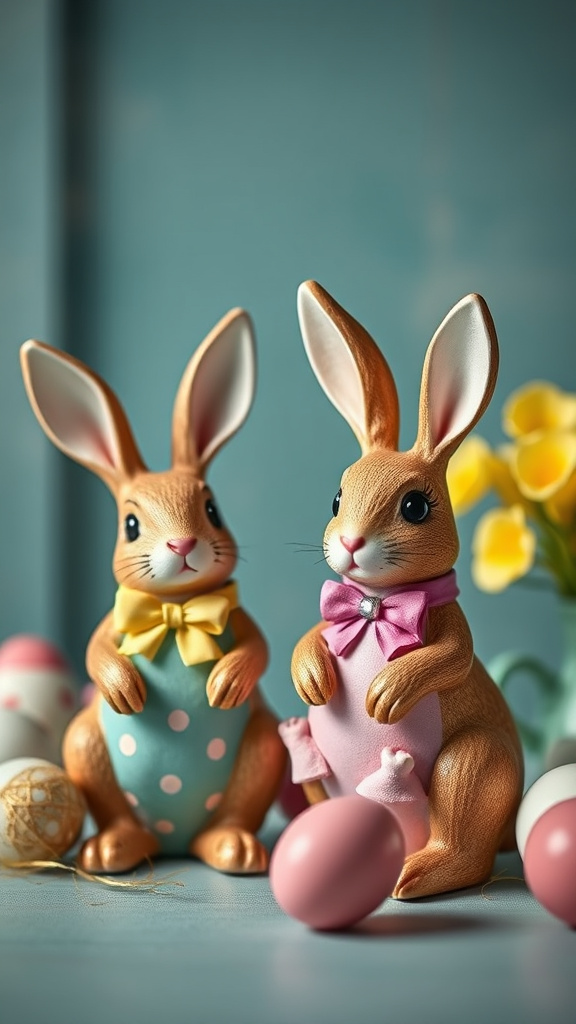 2. Retro Bunny Figurines