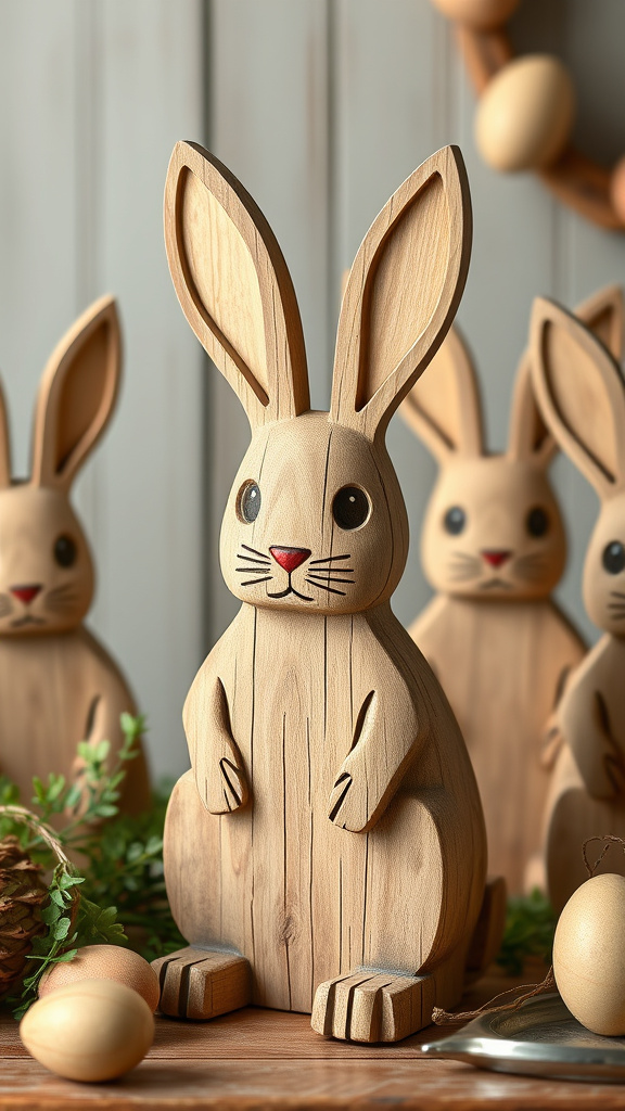 28. Rustic Wooden Bunny Cutouts