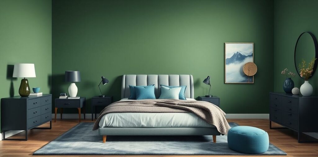 28 Captivating Green Bedroom Blue Accents to Refresh Your Space