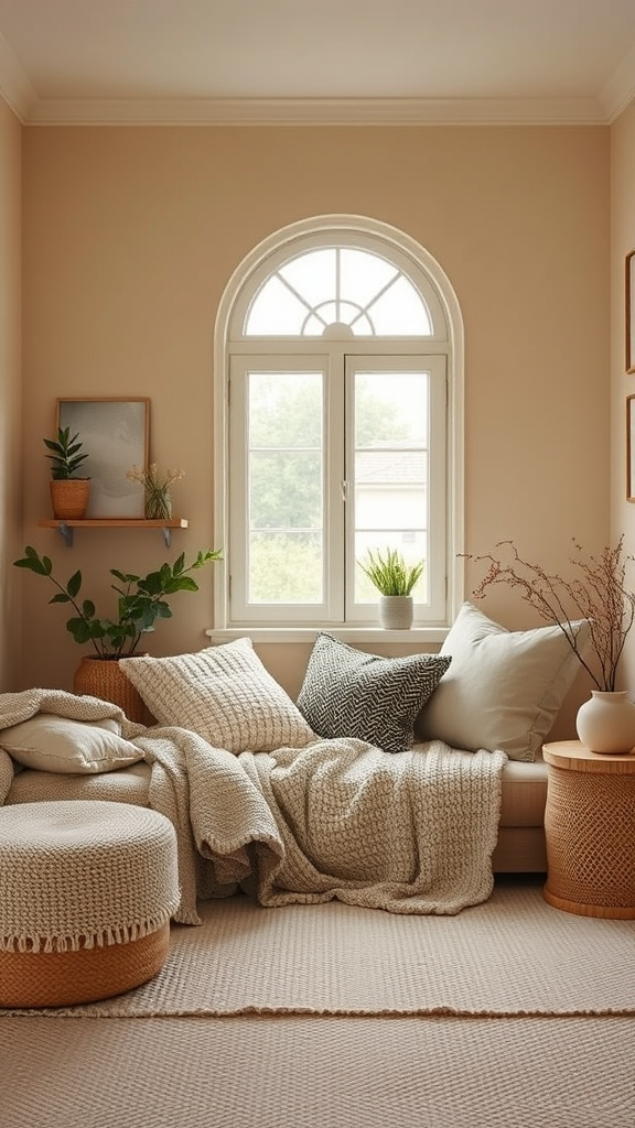 23. Earthy Tones for Cozy Nook