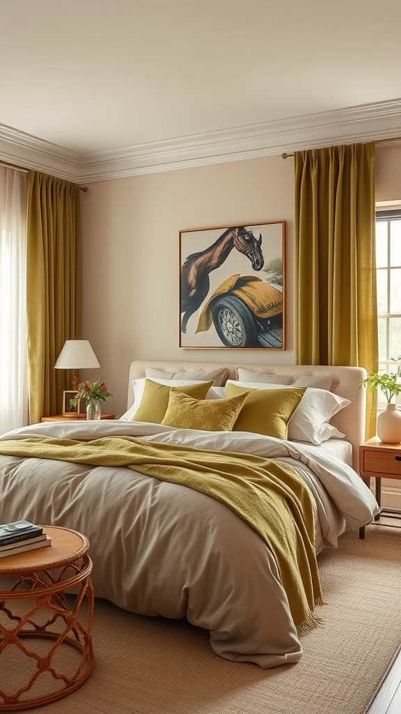 3. Beige Comfort Meets Olive